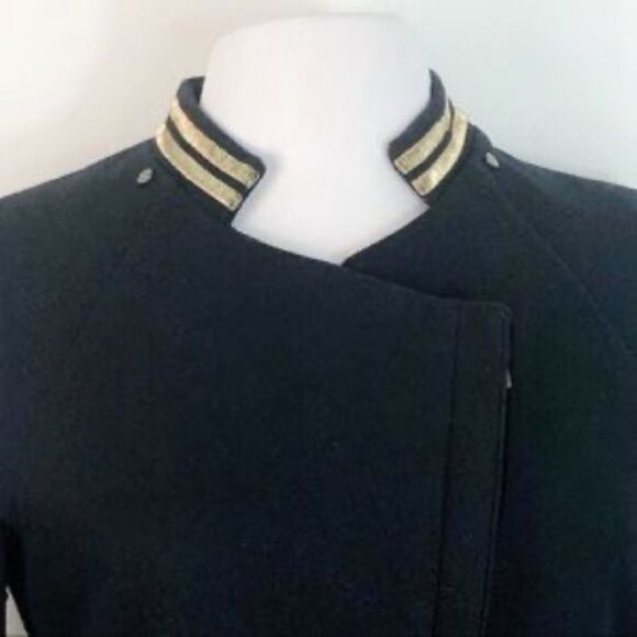 H&M Navy Gold WOOL Blend Military Style Jacket
Coat Gold Accents Size 11/ small - Picture 6 of 13